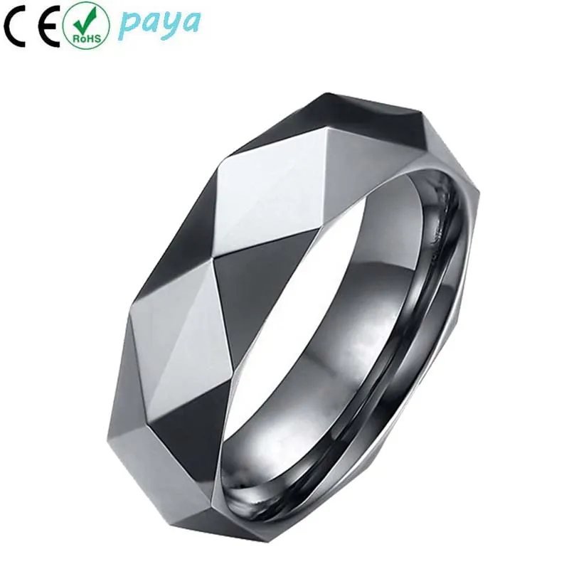 Uniquely 6MM 8MM Tungsten Carbide Mens Wedding Bands 18K Gold Silver Black for Parties Gifts Wood Engagement Promise