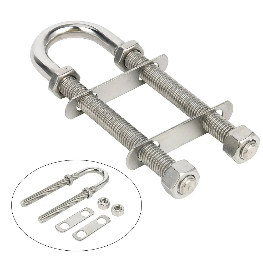 SeaLux 3//8/" stock Fixed Welding Plate Bow Eye Stern Eye U-Bolt 4-1//2/" Length