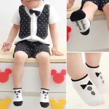 0 2Y Kids Baby Boys Girls Socks Cotton Knitted Anti Slip Short Socks Breathable Socks