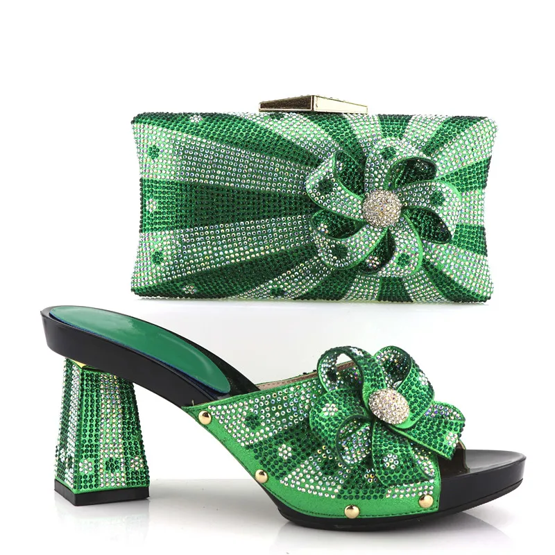 green shoes and bag for wedding