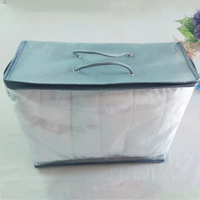 Custom Vinyl Pvc Plastic Clear Pillow Zipper Packaging Bag With Handle