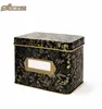 Rectangular black tin containers greeting card recipe tin box