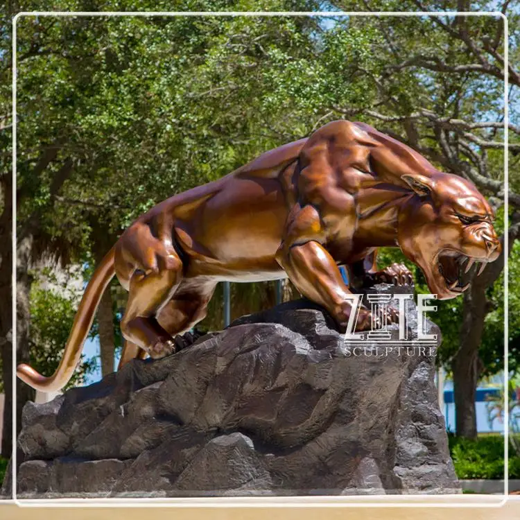 High Quality Cheap Large Brass Animal Statue Bronze Panthers Sculpture