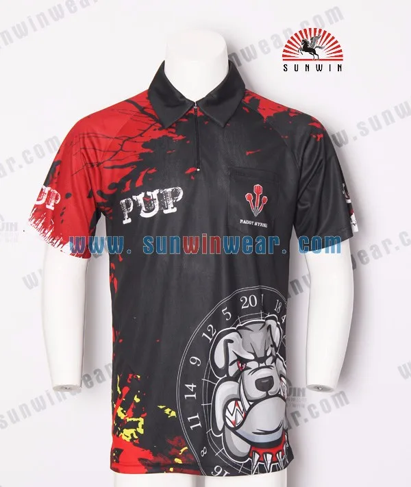 Custom Dart Shirts With Pocket Sublimation Dart Jersey / Dart Cloth