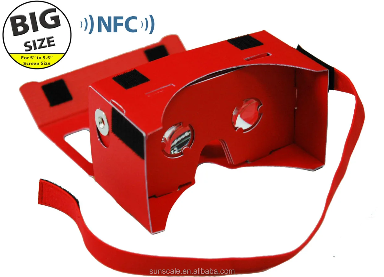 Colorful /Black/Red/Yellow/Blue are inventory of Google Cardboard VR Viewer Virtual Reality big size for Samsung note 2 or 3