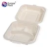 Food grade biodegradable cornstarch tableware 900ml white clamshell lunch box