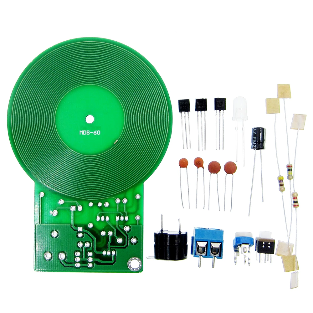 Electronic Metal Detector Non-contact Sensor 3V-5V 60mm DIY Kit+Battery Box 3xAA 