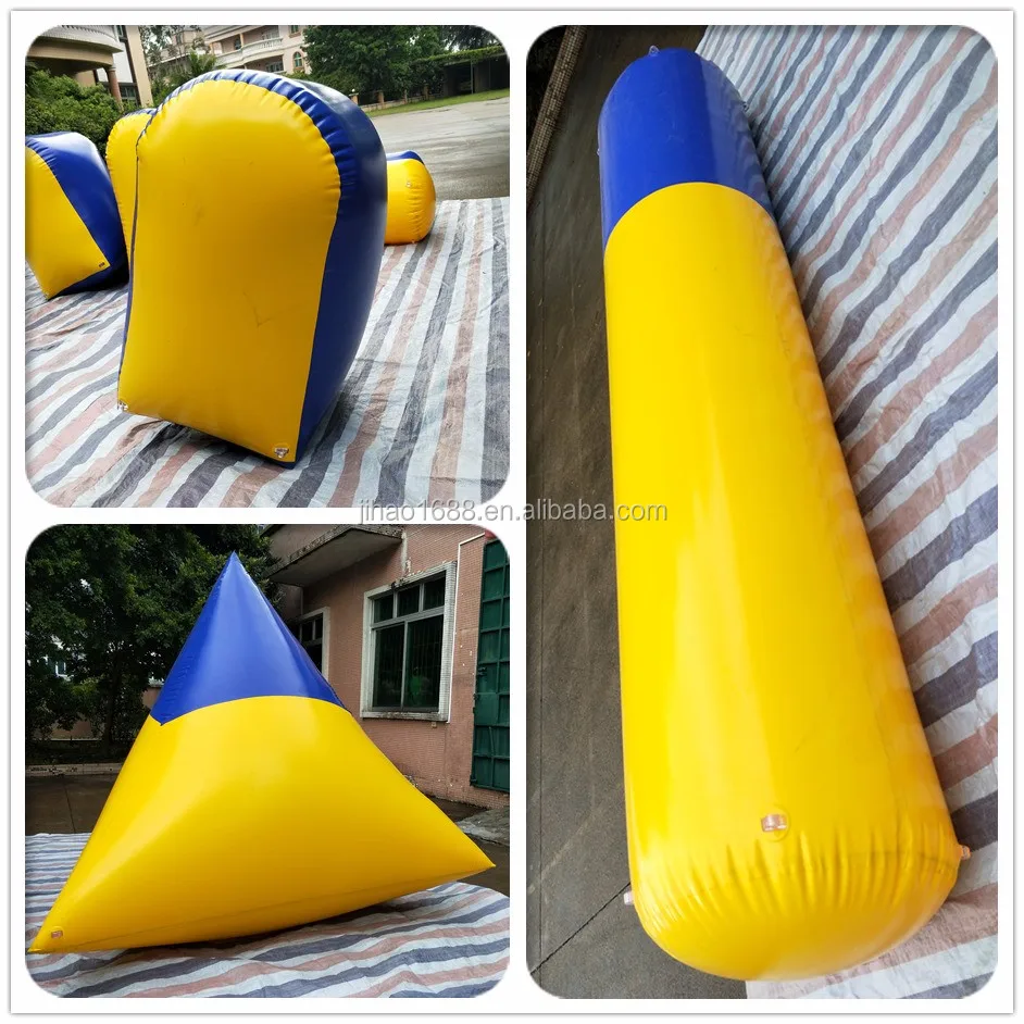 customized 7 pieces cheap price inflatable paintball bunkers for