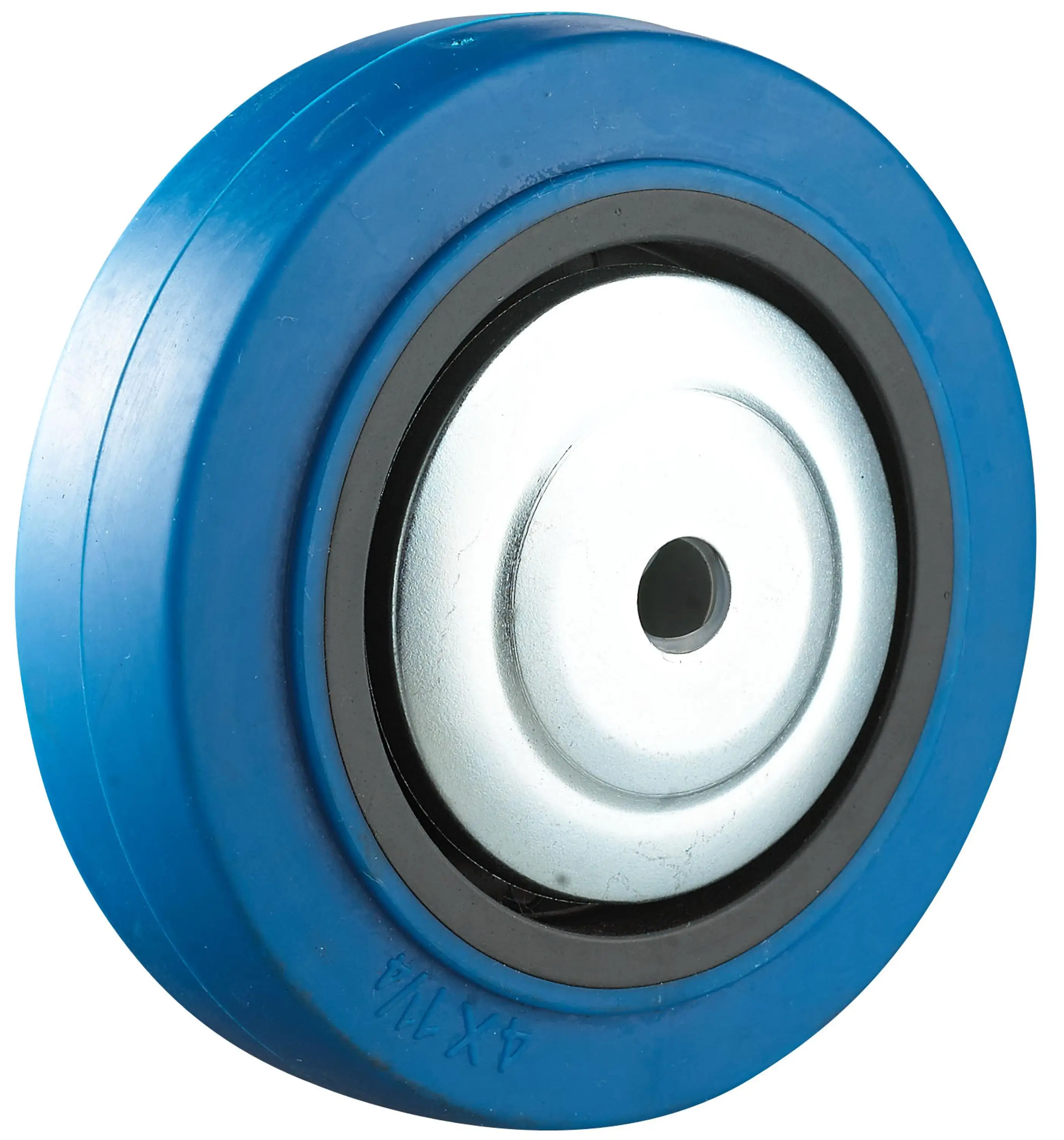 Blue Elastic Rubber Heavy Duty Double Ball bearing Caster Wheels