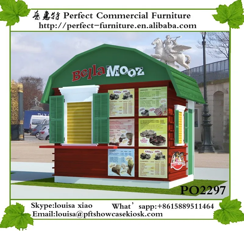 Outdoor Orange Juice Bar Design Booth Food Burger Stall Frozen Yogurt
