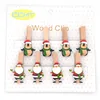 Christmas New Year kawaii mini wooden decoration craft clips clothespins paper picture pegs