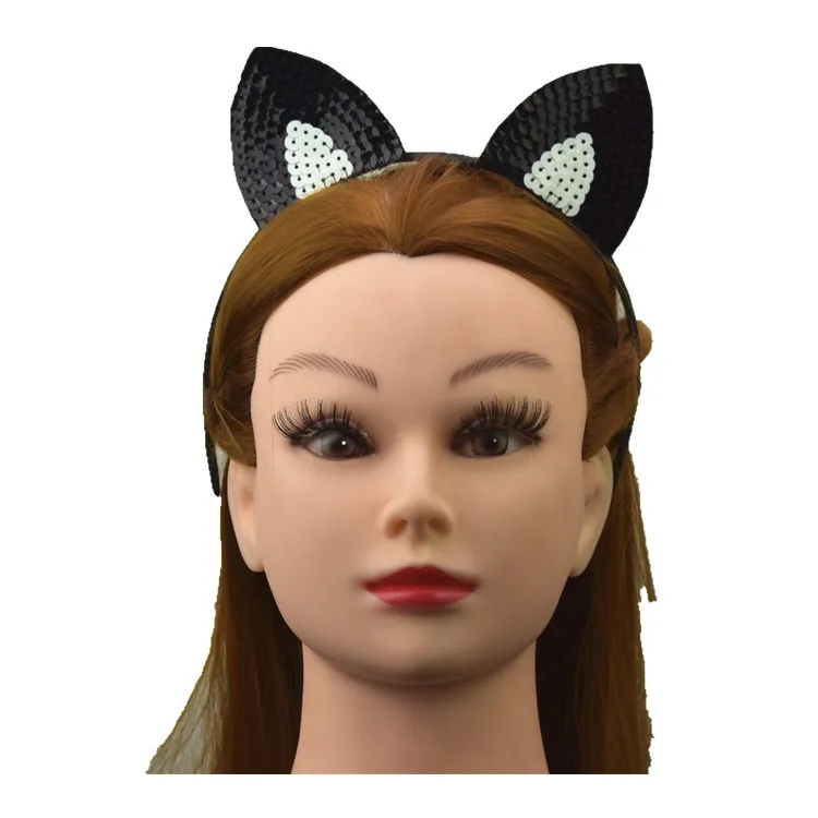 Party Sexy Black Plush Cat Ears Woman Headband Buy Cat Ears Headband
