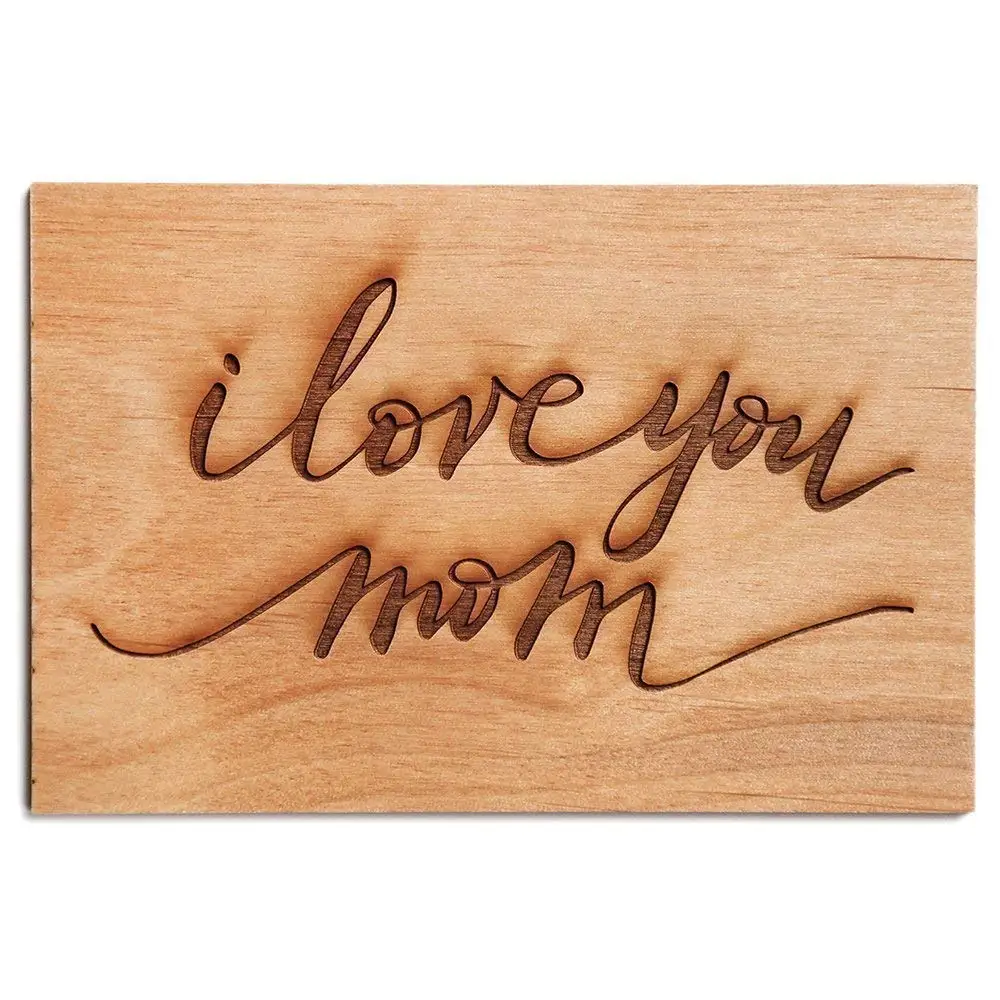Buy I Love You Mom Cursive Laser Cut Wood Mothers Day Card 
