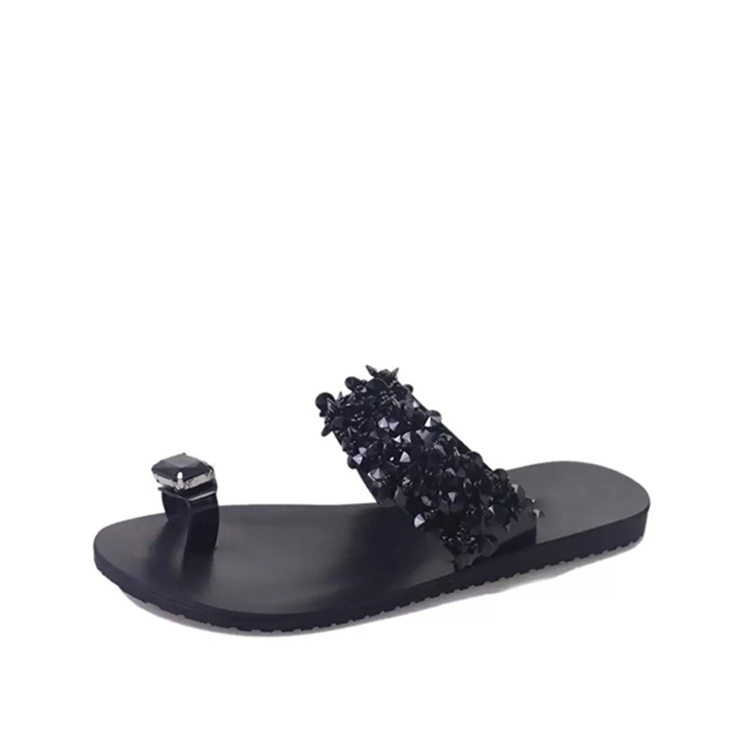 Baigoods Woman Summer Sandals Rhinestone Flats Platfor Wedgesm Shoes Flip Flops Youth Girls Hot Sale