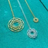 New Gold mandala charm kabbalah necklace sacred geometry pendant symbolic necklace