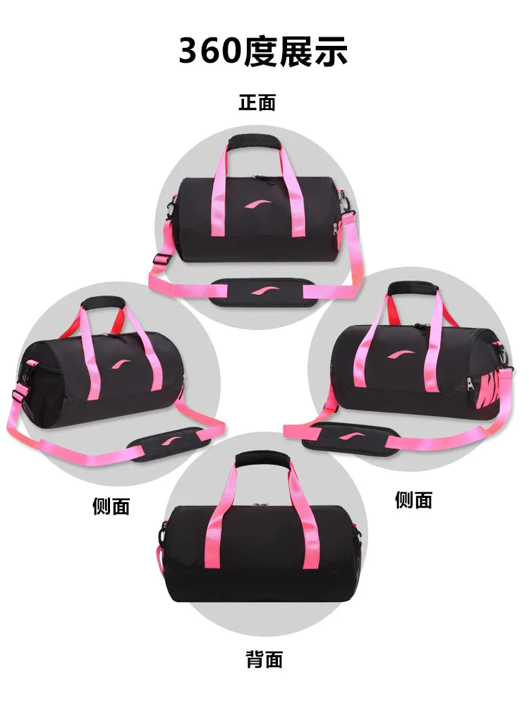 Weekend Nylon Team Duffel Bag Sports Cross Body Black Gym Bag With