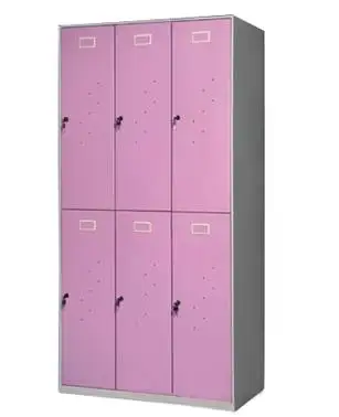 teenage bedroom wardrobe furniture/2 tier light pink 6 door metal girls locker style storage cabinet in school locker rooms