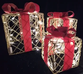 Mesh Gift Boxes 3 Boxes Christmas Party Prop Cool Garden Yard