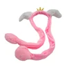 Popular Pink Mareep Monkey Ears Finger Puppet Can Stand Airbag Headband Cute Funny Hair Ornaments Plush Toy