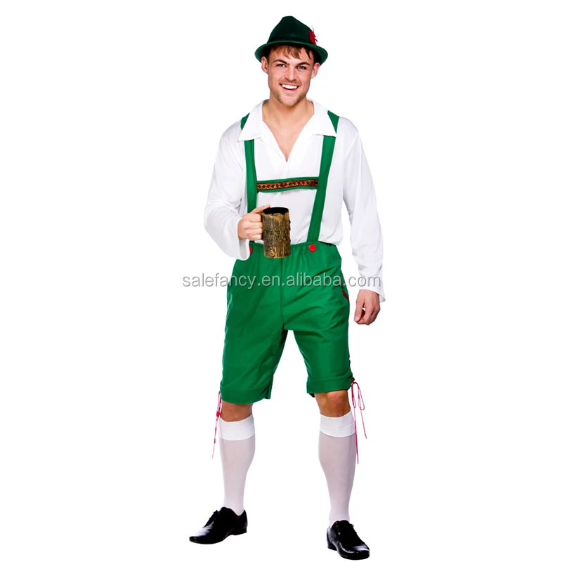 Mens Oktoberfest Bavarian Beer German Lederhosen Fancy Dress Costumes New Blue