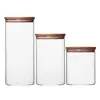 Air Tight Storage Jar, Glass Storage Tank with a Natural Bamboo Lid Multi Sizes