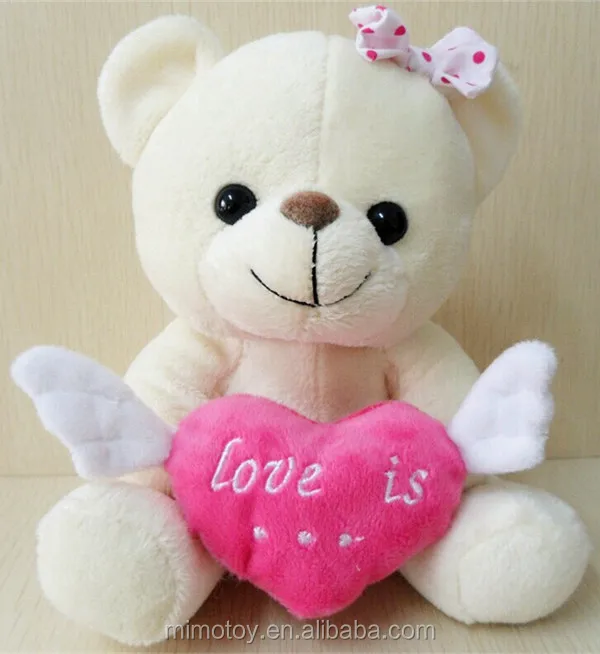 Bonito Oso De Peluche Blanco Con Corazón Rosa Para San Valentín,Logo ...