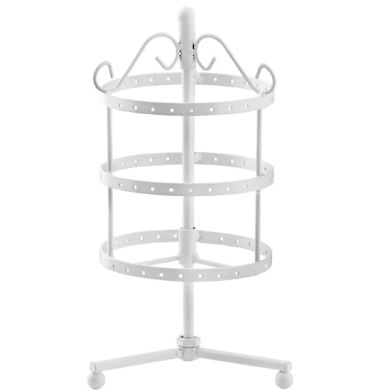 Rotating Earring Holder,Yerwal 72 Holes Three-layer Rotating Earring Holder / Rotating Earring Display / Rotating Earring Rack / Earring Organizer Display Stand (White)