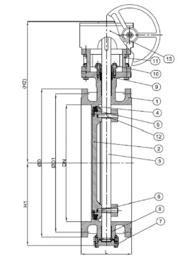 Iso 5752 Series 13,14 Double Eccentric Butterfly Valve - Buy Iso 5752 ...