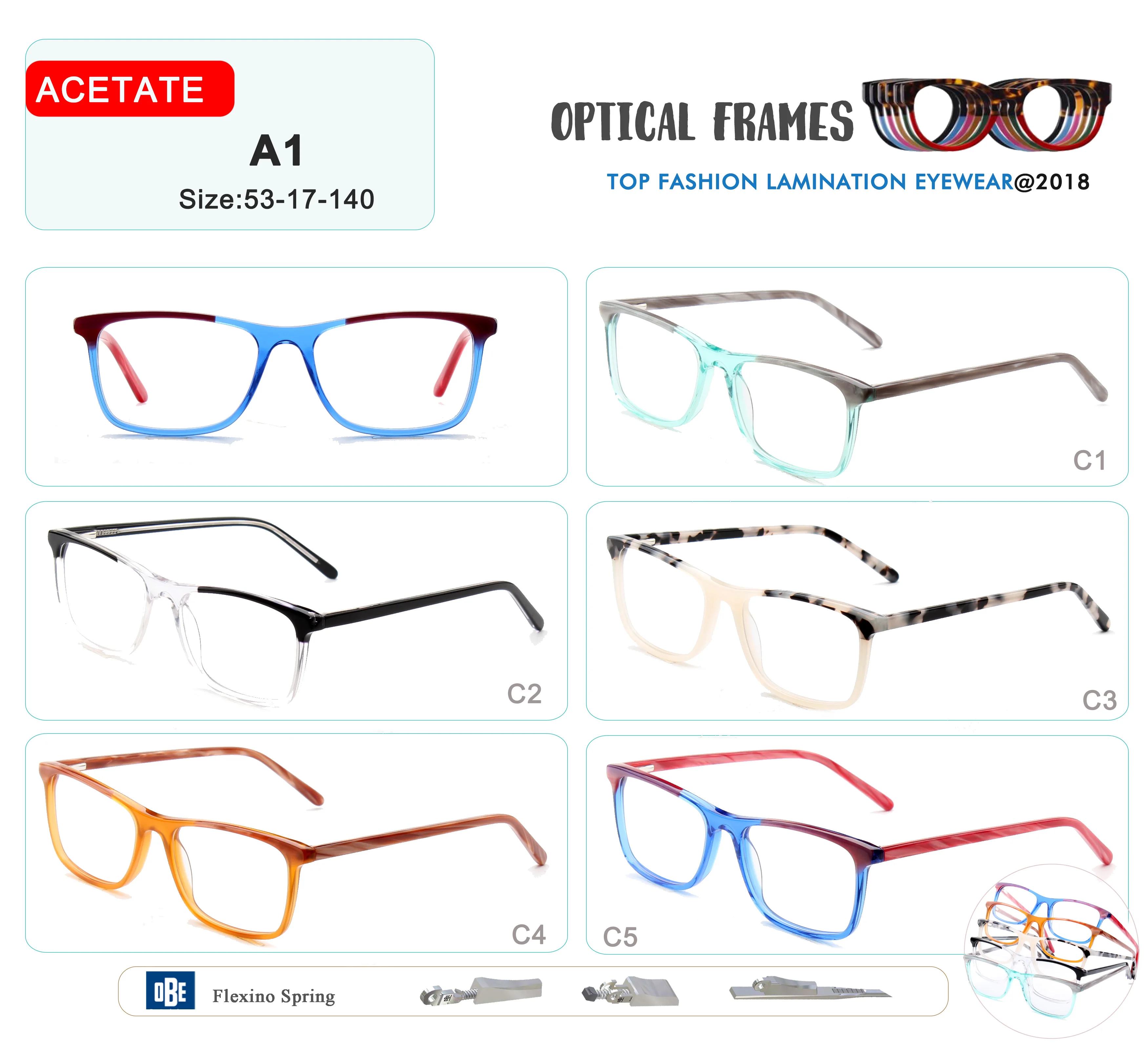 Italy Designer Handmade Lamination Acetate Eyewear Eyeglasses Frames