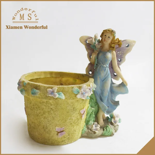 china manufacturer wholesale garden planter resin angel flower pot,Resin Plantpot Angel Figurine Decorative,Fairy Style Plantpot