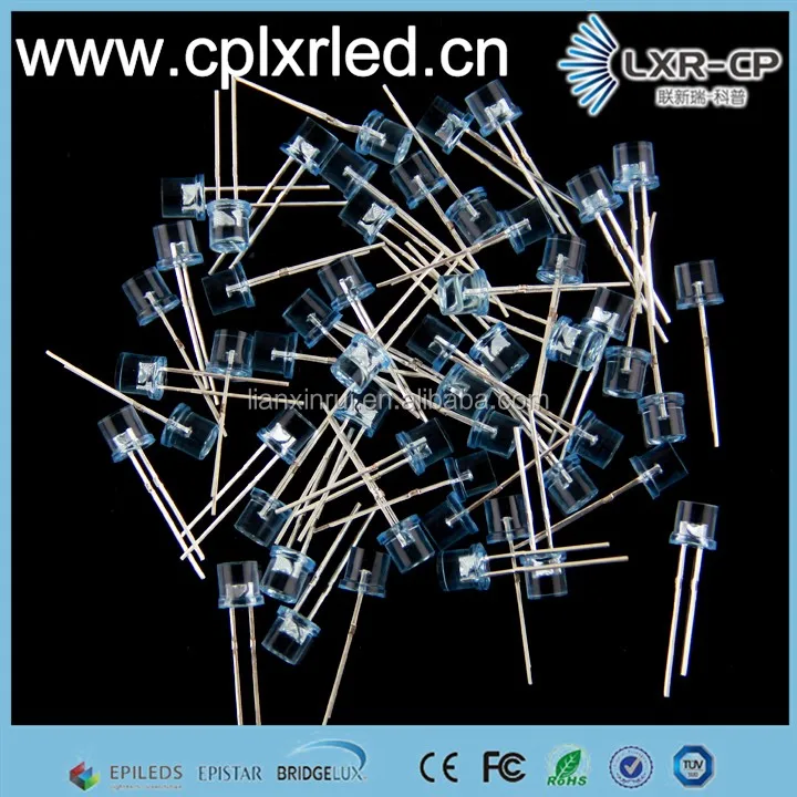 Hot sale 3000k 4000k 6000k 8000k Warm Pure Natural Cool white 5mm flat top head led chip diode