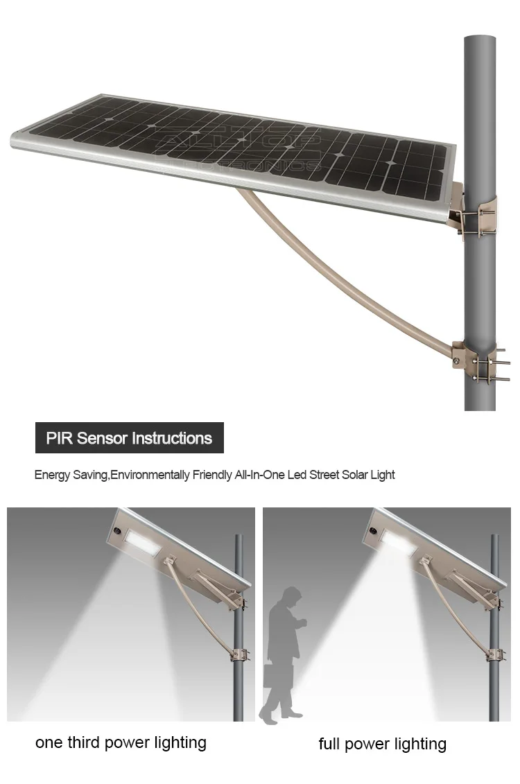 Outdoor all in one IP65 60 80 100 w integrated solor led street light with solar panel