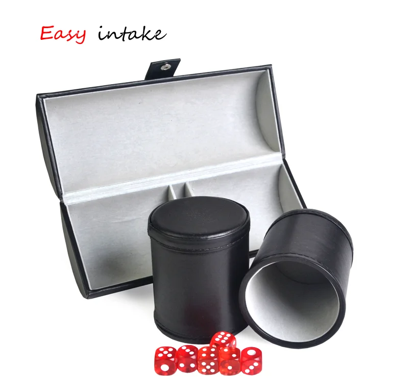 Embossed Logo Custom Leather Dice Cups Buy High Grade Flannel Dice