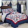 British style navy handmade printing patchwork quilted Christmas bedspreads