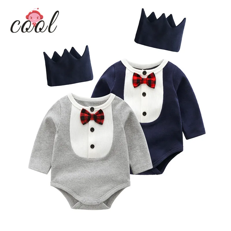 1 Year Old Prince Baby Winter Rompers Newborn Baby Boy Bodysuit Set