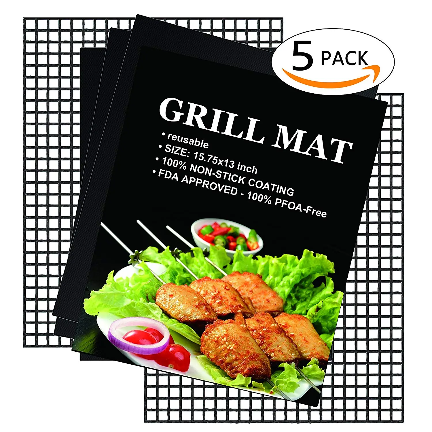 Barbecue Sheets For Grilling Meat BBQ Grill Mat,Non Stick Oven Liner Teflon Cooking Mats,Reusable Eggs,Ideal for Charcoal Grill Durable 1Pcs Easy to Clean Veggies Seafood 