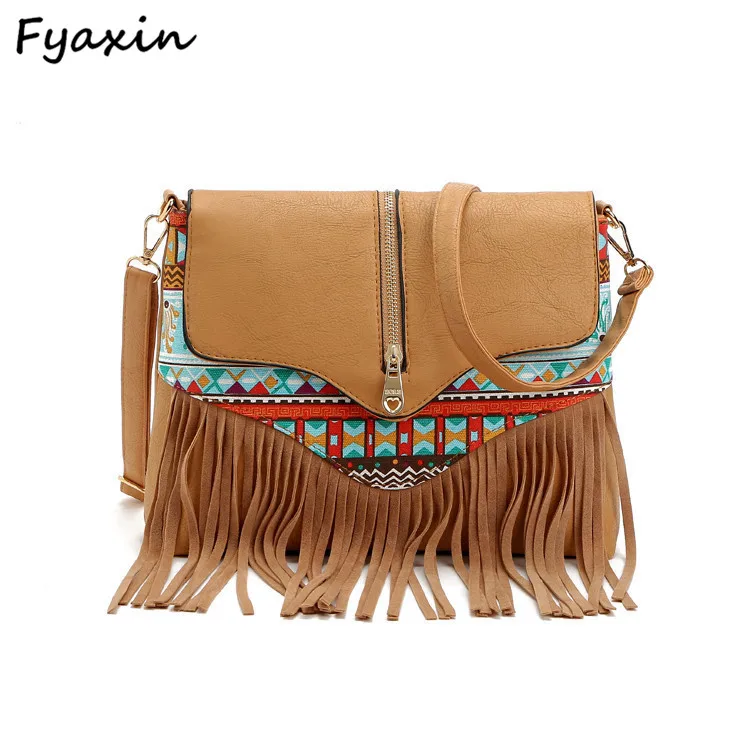 Wholesale Bohemian Bags Fashion Leather Tassel Crossbody Shoulder Bag Buy Fashion Leather