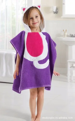 100% cotton beach hooded towel ponchos pattern for baby
