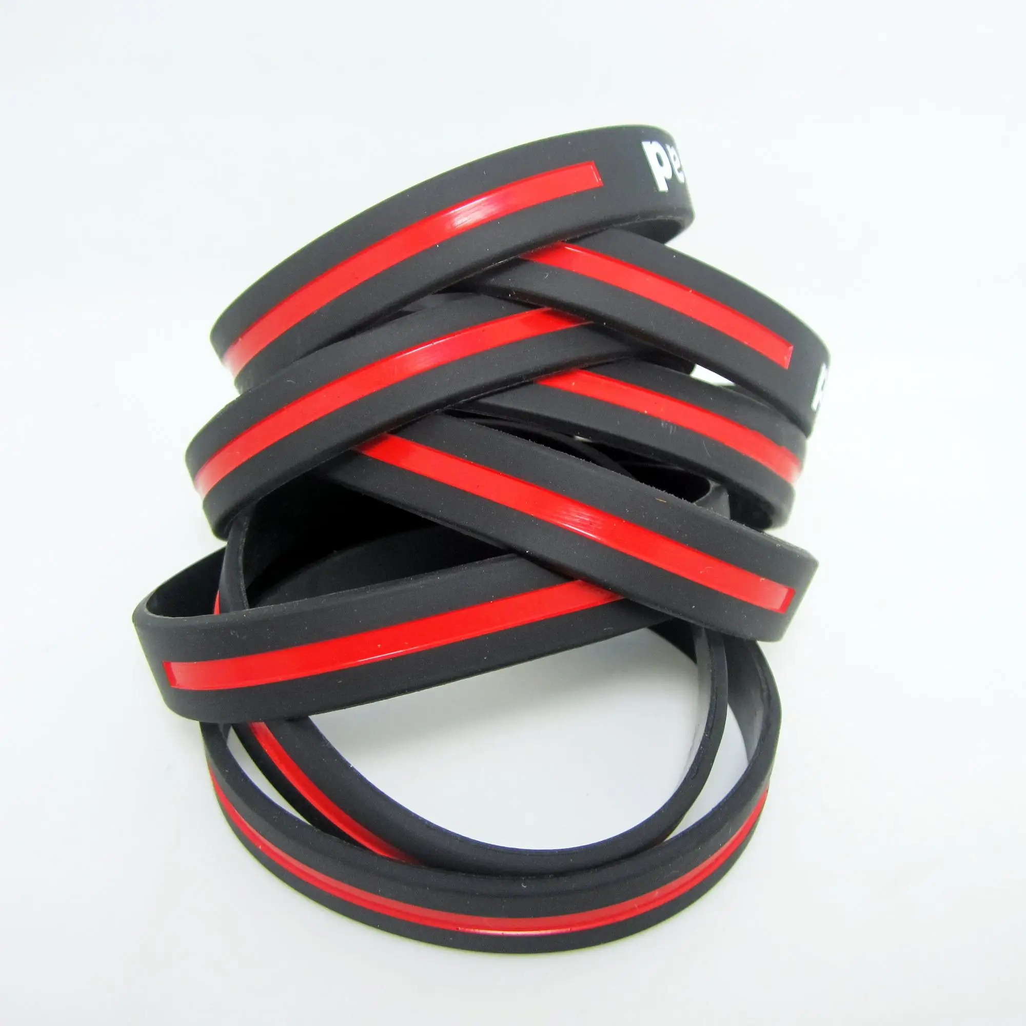Thin Red Line Bracelets Fire Fighter & Department Awareness Silicone ...