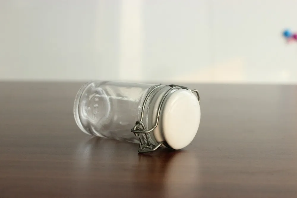 60ml 2oz Glass Canister With Ceramic Lid 2oz Round Sealed Jar Food