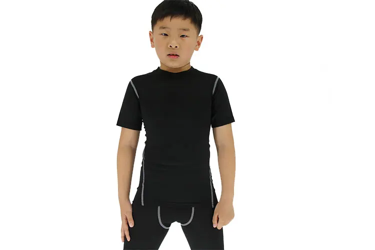 Wholesale Boys Compression Shirt Quick Dry Base Layer Kids Short Sleeve ...