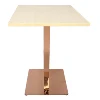 Source factory Wood table Top coffee shop metal Table with Stainless Steel leg