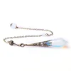 Simple Style Clear Crystal Quartz Opal Pendulum With Chakra Chain