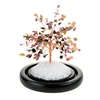 Factory wholesale round glass Crystal 7 Chakra Rainbow Stone Chips Brass Wired Lucky Fortune Tree for christmas ornaments