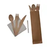 FDA FSC Approved Biodegradable Disposable Birch Wood Cutlery Fork Knife Spoon Napkin Kit