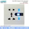 Multi function ac power 230V usa 2 pin wall socket with switched night light