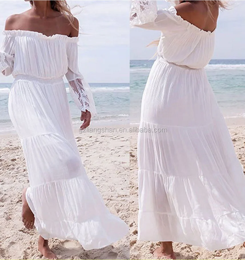 white lace beach dress