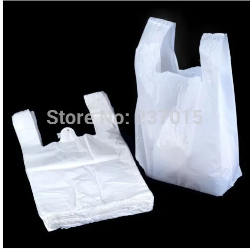 18*28cm 100pcs/lot White Bags Shopping Bag Supermarker