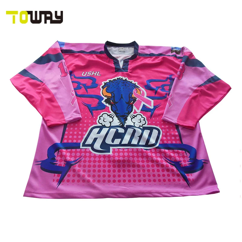 pink ice hockey jersey