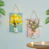 Innovative Led Light Flowers Bottle Wall Wooden Home Decor Crafts Living Room Decoration Transparent Glass